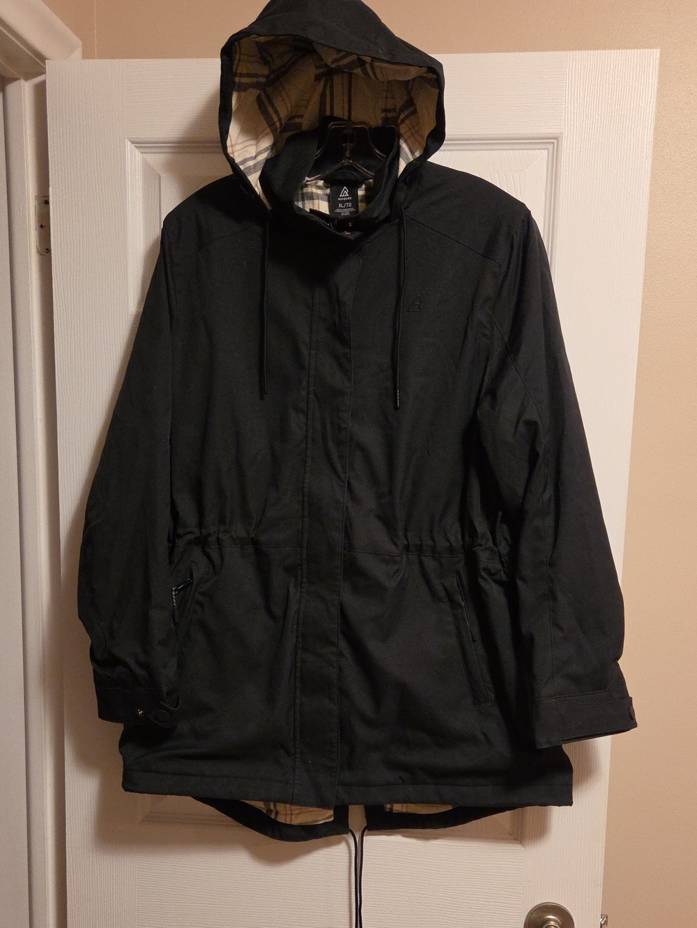 Ripzone, Womens Spring/Fall Black Hooded Parka Jacket
